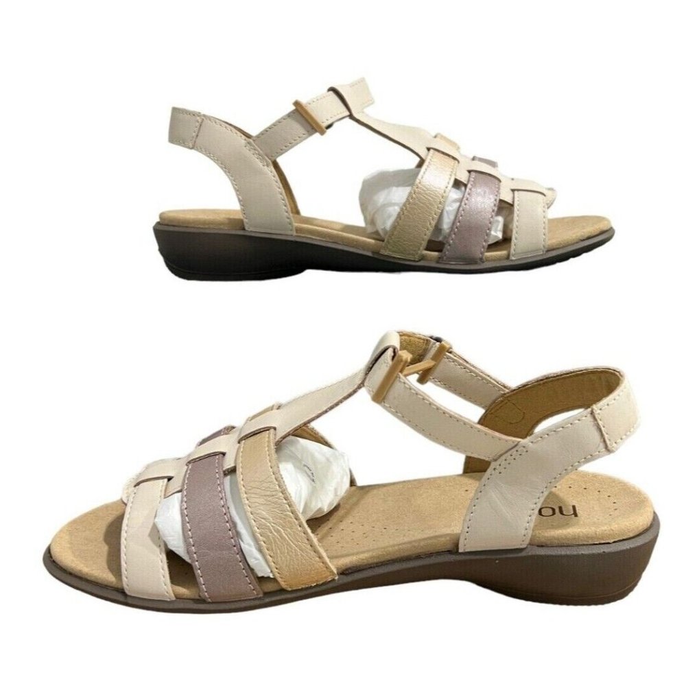 HOTTER  'Sol'-Solxxi Soft Beige Tonal Leather Sandels Various Sizes